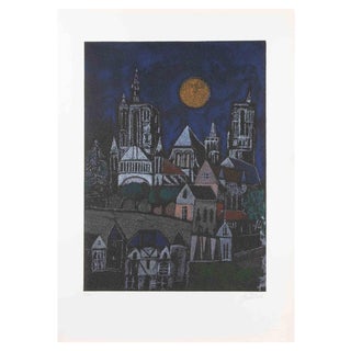 Franco Gentilini, Church, Screenprint, 1970s For Sale