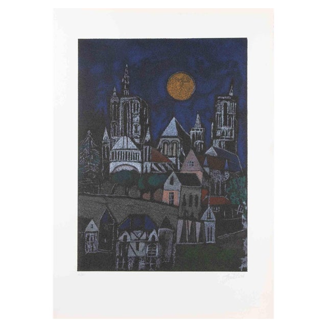 Franco Gentilini, Church, Screenprint, 1970s For Sale