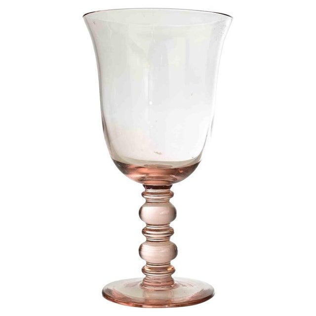 1950s Transparent Pink Glass Goblet, 1950s For Sale - Image 5 of 5