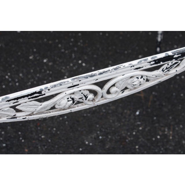 Vintage Five-Piece Wrought Iron Patio Dining Set For Sale - Image 4 of 12