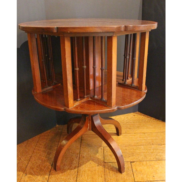 English Early 20th Century English Revolving Bookcase Side Table For Sale - Image 3 of 4