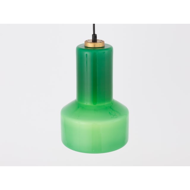 1960s Mid Century Modern Teal Green Murano Glass Pendant Light For Sale - Image 9 of 9