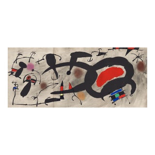 1967 Joan Miró Lithograph With Pochoir Coloring "Étude Pour Une Gravure" (Study for an Engraving) For Sale