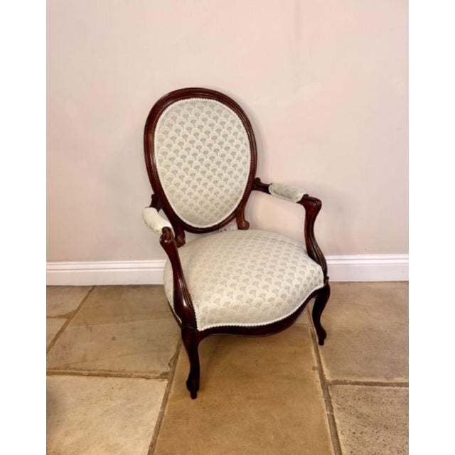 Antique Victorian Walnut Armchairs, Set of 2 For Sale - Image 4 of 7