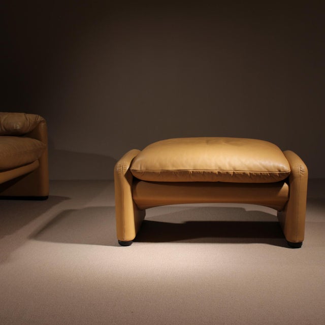 Leather Maralunga Ottoman by Vico Magistretti for Cassina, Italy, 1973 For Sale - Image 13 of 14
