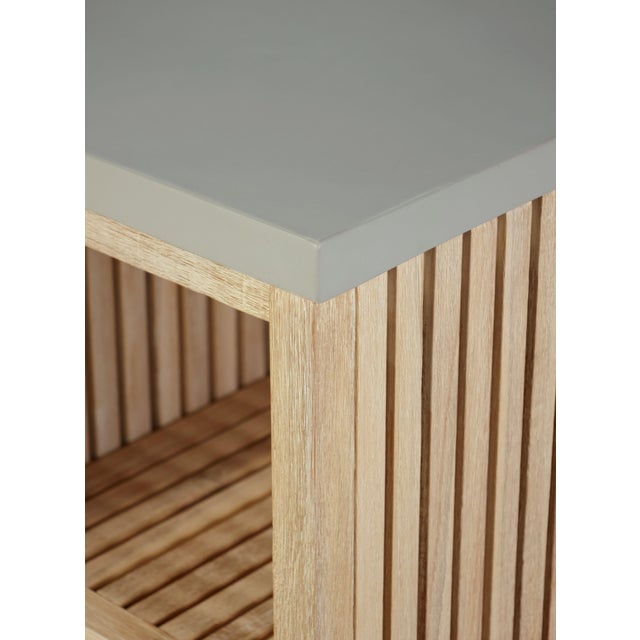White Eclipse Outdoor Solid Teak Natural Look Wood Cabinet - Outdoor For Sale - Image 8 of 12