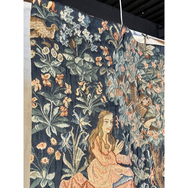 French Tapisseries Du Lion “La Scène Galante” Tapestry | Circa 1950 For Sale - Image 12 of 18