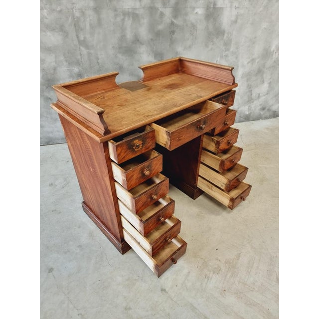 Wood Antique Counter Shop in Elm, 1890s For Sale - Image 7 of 16