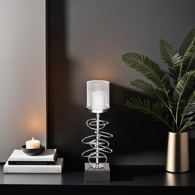 Chrome Ring Toss Candle Holder- Small For Sale - Image 8 of 9