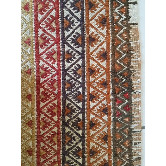 1970s 1970s Turkish Oushak Kilim Yastik Rug 1'7" X 2'9" For Sale - Image 5 of 9