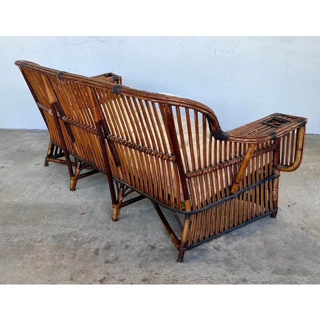 Vintage Stick Rattan Sofa After Bielecky Brothers For Sale - Image 10 of 12