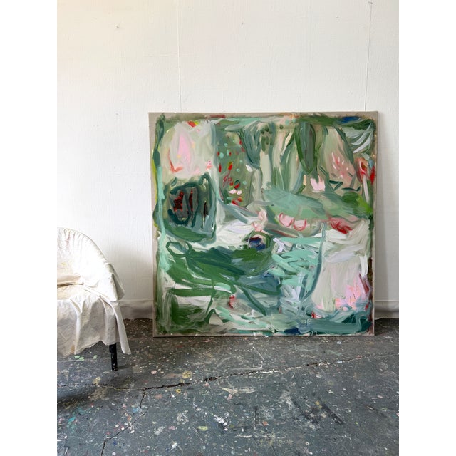 Abstract Contemporary Abstract Oil on Canvas "Spring Prayer" by Petra Schott For Sale - Image 3 of 5