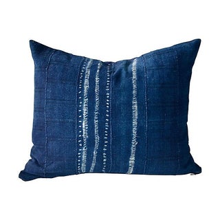 Indigo African Tie Dye Pillow For Sale