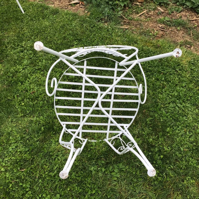Ornate Iron Garden Arm Chairs - Set of 4 For Sale - Image 9 of 12
