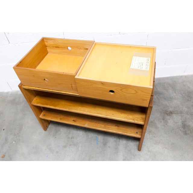 Elm Low Coffee Table with Drawer from Maison Regain, 1960s For Sale - Image 4 of 18