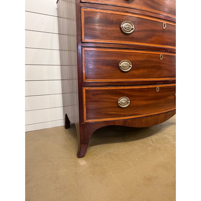 19th Century English Bow Front Chest For Sale - Image 4 of 15