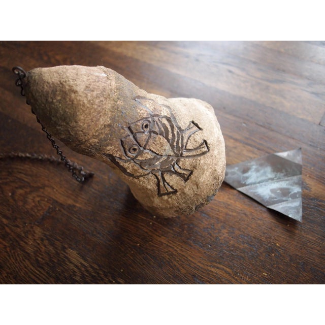 Metal Vintage Paolo Soleri Large Ceramic Bell Wind Chime For Sale - Image 7 of 7