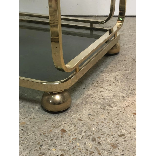 Italian Rolling Trolley in Gold Metal, 1980s For Sale - Image 4 of 10