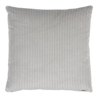 Schumacher Wyatt Corduroy 24" Pillow in Steel Grey For Sale