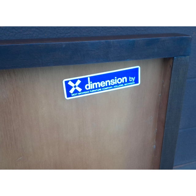 Mid 20th Century West Michigan Furniture Dimension Flamed Bookmatched Walnut King Size Headboard For Sale - Image 10 of 10