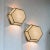 Hexagonal Brass Glass Sconces, 1980s, Set of 2 For Sale - Image 6 of 11