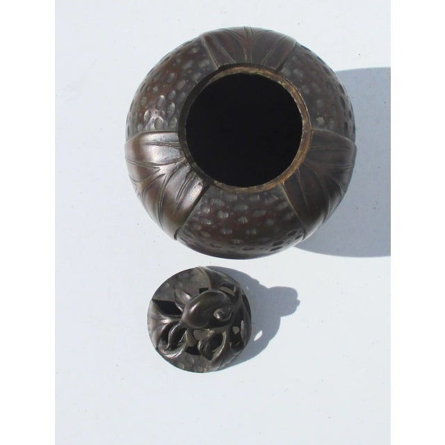 Japanese Bronze Fruit Shaped Incense Burner For Sale - Image 4 of 7