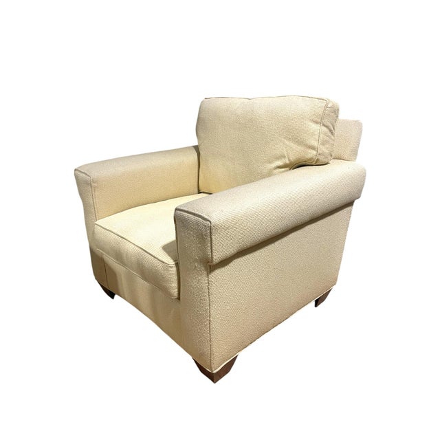 Baker Furniture Milling Road Collection down filled club chair accent chair. Upholstered in Baker’s deluxe fabric. It is a...