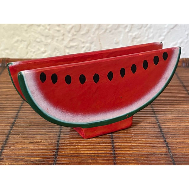Late 20th Century Folk Art Watermelon Napkin or Letter Holder For Sale - Image 6 of 6