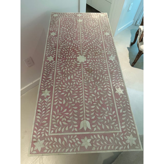 Boho Chic Late 20th Century Pink Bone Inlay Chest of Drawers For Sale - Image 3 of 18