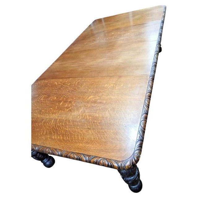 Antique 19th Century Two-Leaf Carved Oak Extending Dining Table, 1850 For Sale - Image 14 of 14