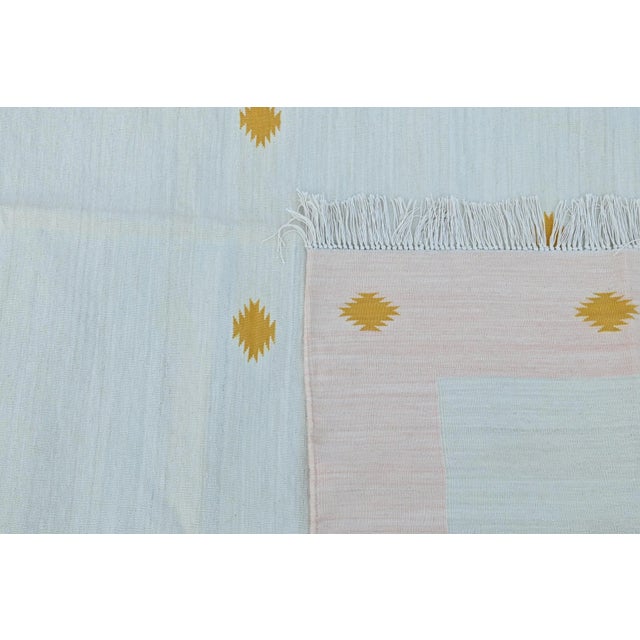 Indian Kolkata Rug, 10' x 14', Pink, Persimmon and White For Sale - Image 3 of 10