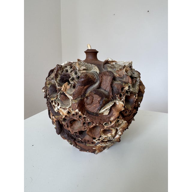 Sculptural danish vintage stoneware pendant, designed by danish ceramist Bodil Marie Nielsen in the 1970s. Very unique...