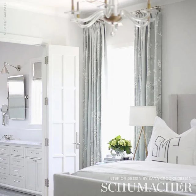 Inspired by an antique Chinese silk panel, this Mary McDonald design features exotic birds and cherry blossoms. Available...