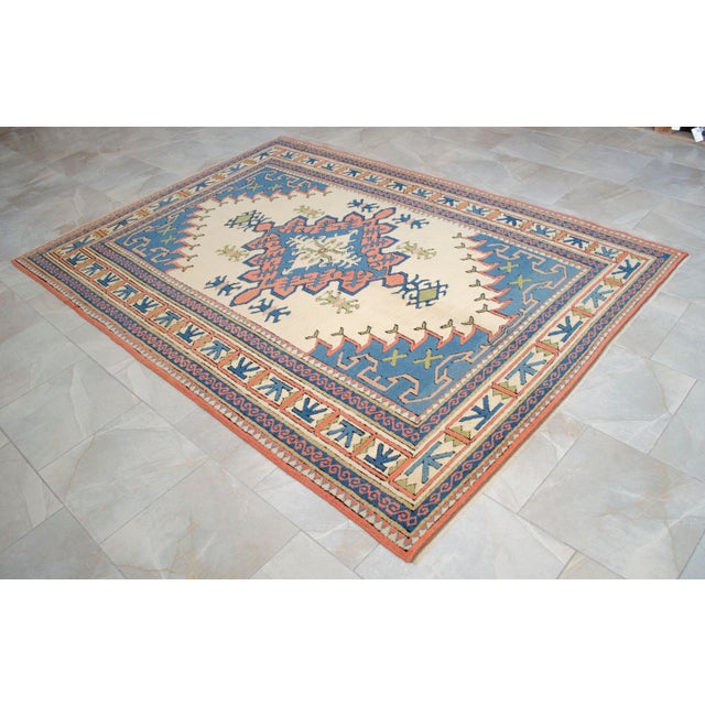 1980s Vintage Turkish Rug Hand Knotted Wool Area Rug - 6' X 8'4" For Sale - Image 10 of 14