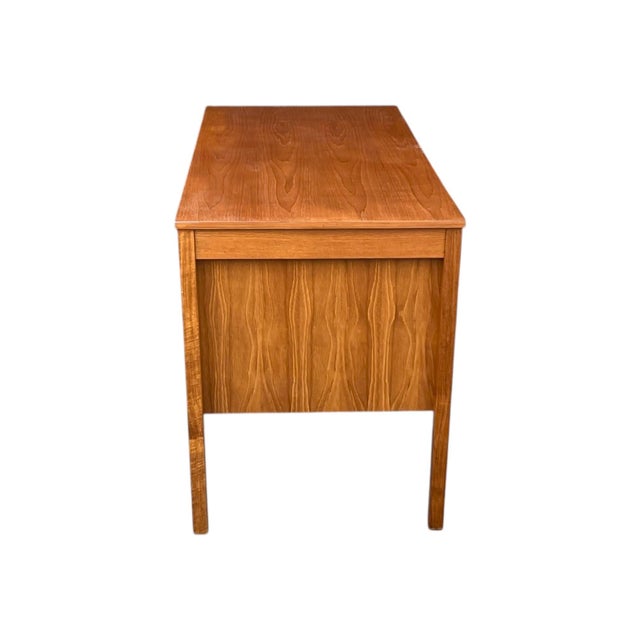 Mid-Century Modern Walnut Desk With File Drawer & Three Drawer Storage, Restored For Sale - Image 10 of 16