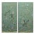 W36"* H72", Emerald Green Peacock Peony 2-Panel Chinoiserie Wallpaper Panels ,Tea Paper For Sale