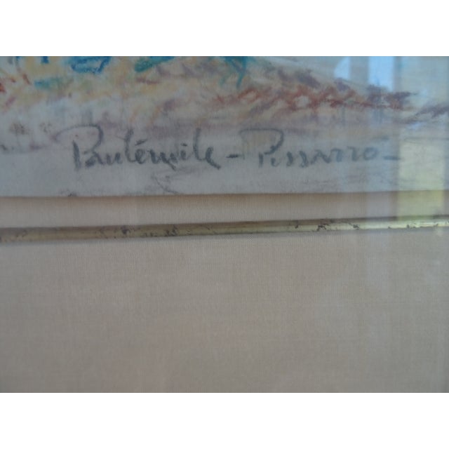 Paul Emile Pissarro "Marine Grand Pont" Original Pastel Painting 1920s For Sale - Image 10 of 10