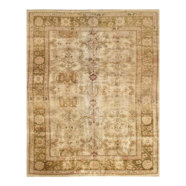 2020s Ivory Fine Hand Knotted Oushak Rug For Sale - Image 4 of 4