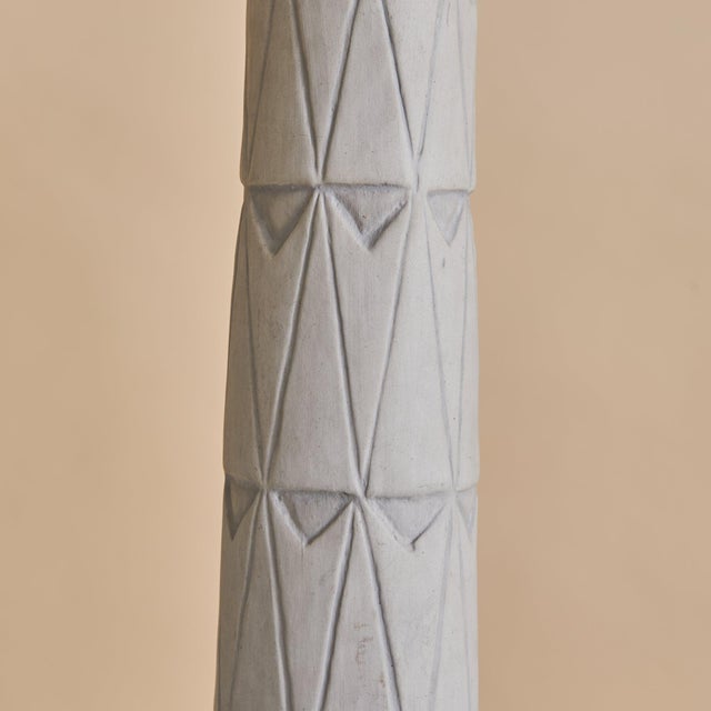 Vintage Italian Ivory Ceramic Table Lamp - 2 Available For Sale - Image 4 of 12