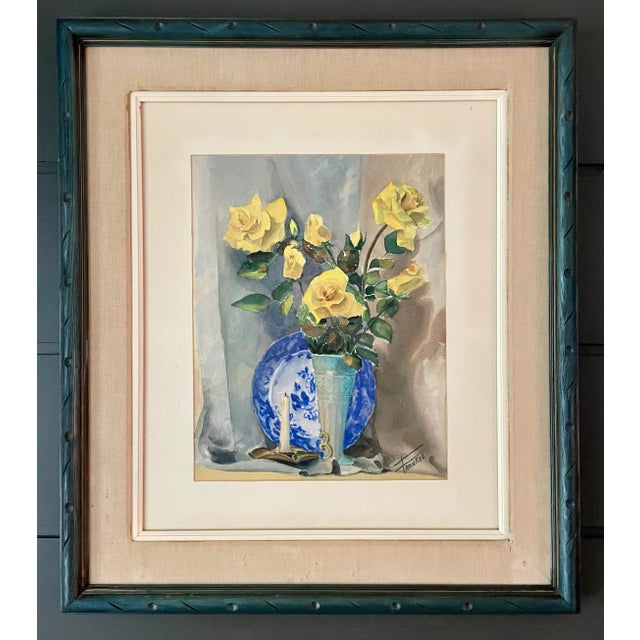 Mid-Century Modern Original Watercolor Still-Life Painting by Frankel For Sale - Image 10 of 10