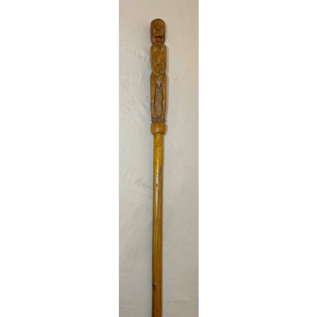 Vintage 1940 French World War 2 Pow Nude Eve Hand Carved Walking Stick Cane For Sale - Image 4 of 17