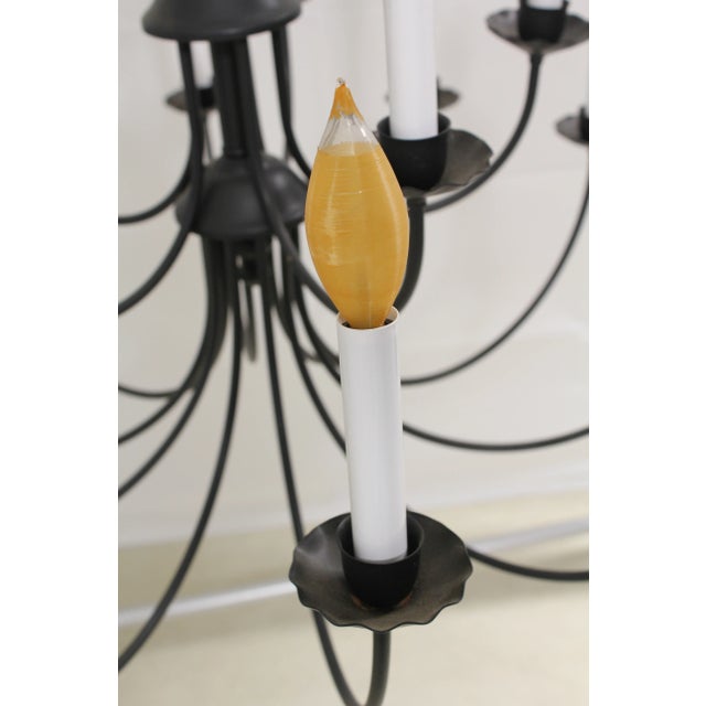 Traditional Country Style 15 Arm Lighted Chandelier For Sale - Image 3 of 8