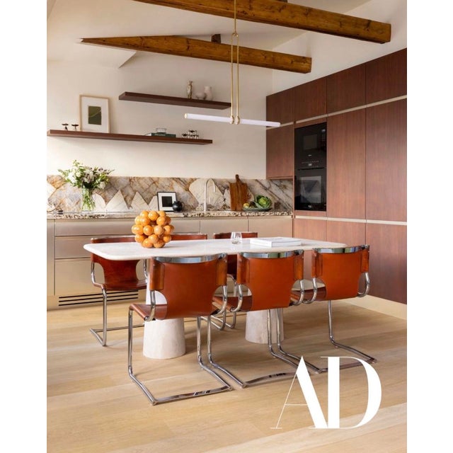 Contemporary Filled Travertine Rectangle Dining Table by My Habitat Design For Sale - Image 3 of 8