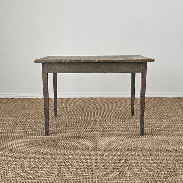 Wood Antique Primitive Painted Pine Farm Table - Circa 1870 For Sale - Image 7 of 13