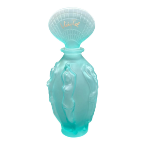Huge Vicky Tiel Turquoise Art Glass Sirene Nudes Perfume Factice Bottle
