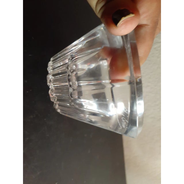 Gustavian (Swedish) 1990s Oleg Cassini Signed Single Crystal Votive Holder Made in Sweden For Sale - Image 3 of 8