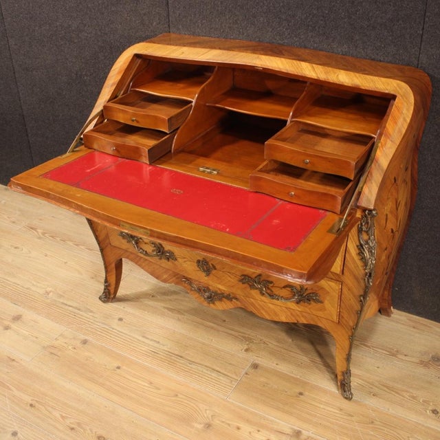 20th Century French Inlaid Bureau, 1960s For Sale - Image 9 of 13