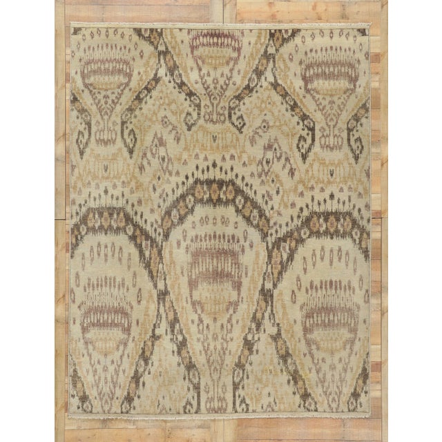 Early 21st Century Vintage Earth-Tone Ikat Rug, 7'9 X 10'00 For Sale - Image 9 of 10