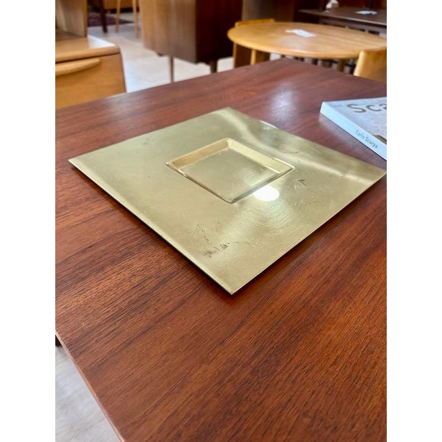 Minimalist Gold Plated Square Tray by Carlo Scarpa for Cleto Munari, 1970s For Sale - Image 9 of 10