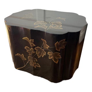 Late 20th Century Asian Style Black and Gilt-Lacquered Side Table For Sale
